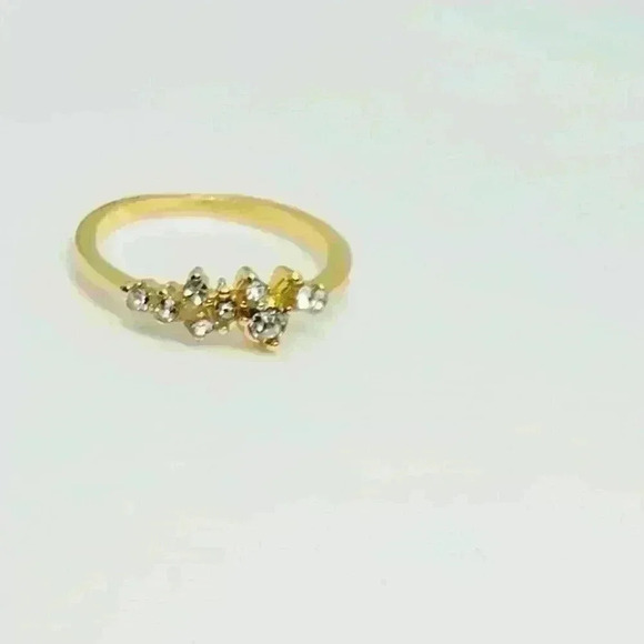 NWOT White Sapphire Gold Ring Size 6 - Picture 2 of 3